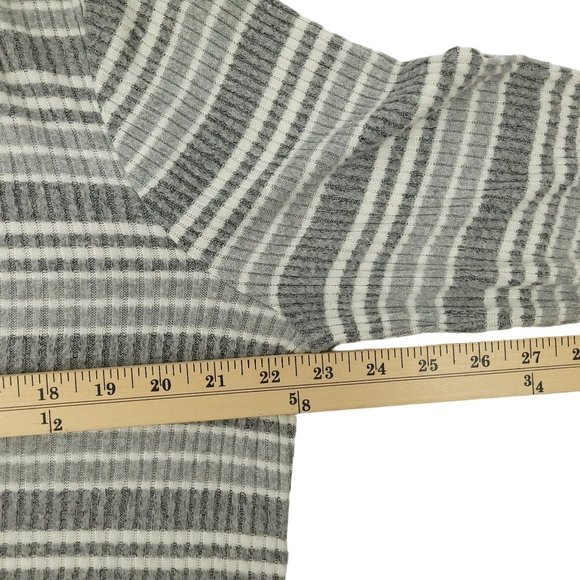 Chicos Zenergy Cowl Neck Striped Sweater Womens 2 US 12/14 Long Sleeve Gray - Picture 3 of 15